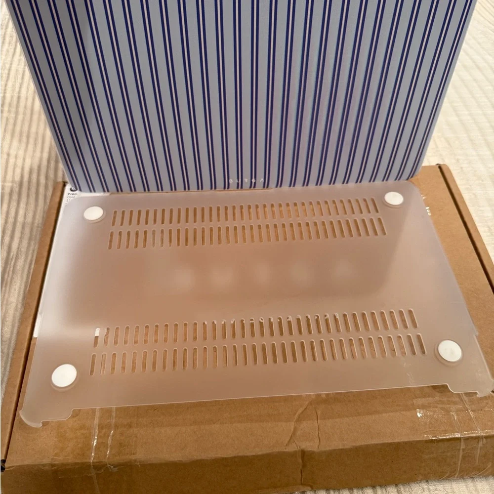 Striped Blue MacBook Case Cover - Blue Accent